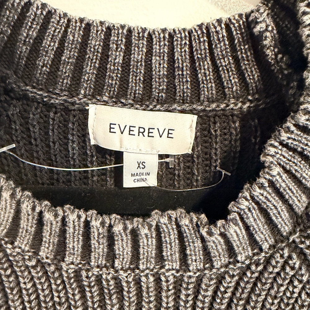 Evereve Charcoal and White Ribbed Sweater - Picture 2 of 3